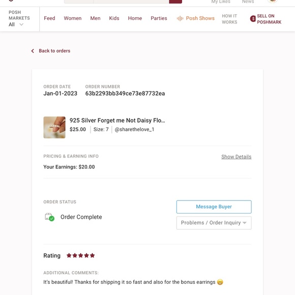 925 Silver Forget me Not Daisy Flower Ring sz 9 - Picture 8 of 8